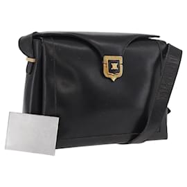 Céline Borsa a Spalla CELINE in Pelle Nera con Dettagli Oro Auth 187456