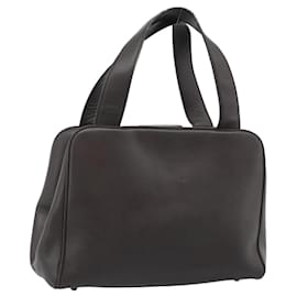 Borsa PRADA in pelle marrone scuro argento fm5374