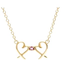 Tiffany & Co Colar Tiffany Double Loving Heart em ouro rosa