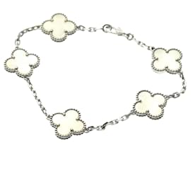 Van Cleef & Arpels Vintage Alhambra White Gold Charm Bracelet
