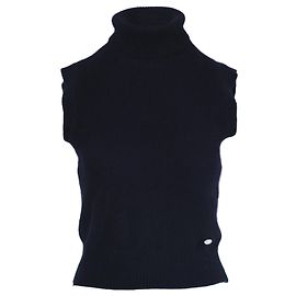 Gianni Versace Schwarze Kaschmir-Rollkragenweste von Versace
