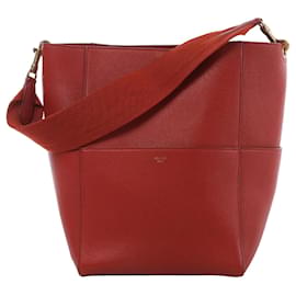 CELINE Borsa a secchiello Seau Sangle in pelle rossa - Céline