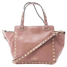Sac 2Way en cuir Rockstud Valentino Garavani - Rose poudré