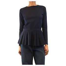 Autre Marque Top peplum plissettato blu navy - taglia S