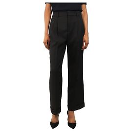 Saint Laurent Hose mit schwarzem Satin-Einsatz - Größe UK 10