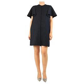 Victoria Beckham Mini abito gessato blu navy - taglia UK 10