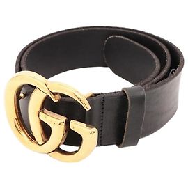 Gucci Schwarter GG Marmont Ledergürtel