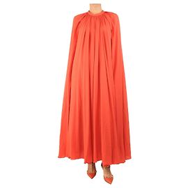 Elie Saab Abito maxi con mantella corallo - taglia UK 12