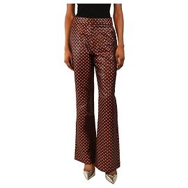 Cynthia Rowley Pantalones con estampado geométrico negro y rojo - talla UK 8
