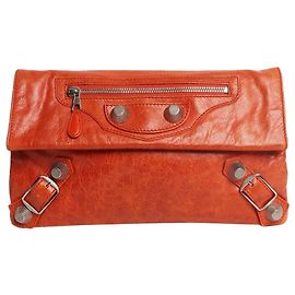 Balenciaga Clutch a bustina Orange Motocross