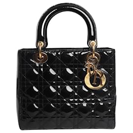 Borsa Lady Dior in pelle vernice nera 2014