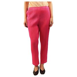 Pleats Please Rosa plissierte Hose - Größe UK 10
