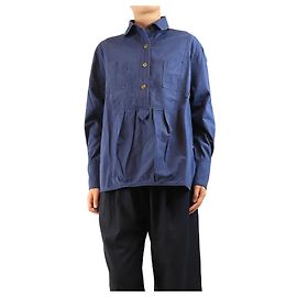 Autre Marque Camisa de sarga de algodón azul - talla L