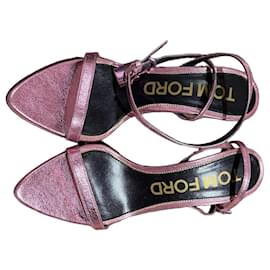 Tom Ford Metallic-Rosa Absatzsandalen