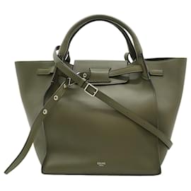Celine Big Bag in pelle di vitello liscia verde, piccola - Céline