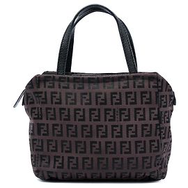 Borsa a mano Fendi in tela Zucchino marrone