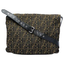 Borsa a tracolla Fendi Brown Zucca Canvas Skull