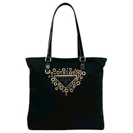 Tote Tessuto nero decorato Prada