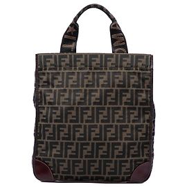 Tote Shopping in tela Zucca marrone Fendi