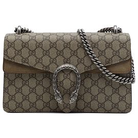 Borsa a tracolla Gucci Beige Medium GG Supreme Dionysus