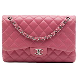 Chanel Pink Jumbo Classic Lambskin Double Flap