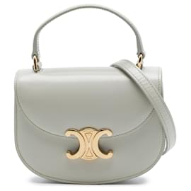 Céline Borsa Satchel Clea Celine Gray Mini in Pelle di Vitello Lucida