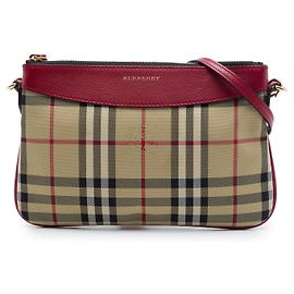 Burberry Beige Haymarket Check Nylon Peyton Crossbody