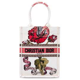 Dior Vertikaler Tote Fleurs Bibliques aus bestickter Canvas in Braun