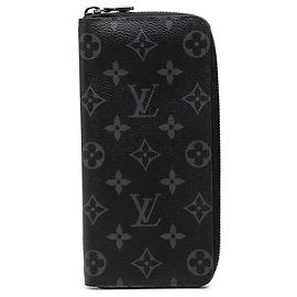 Portafoglio Zippy Vertical Monogram Eclipse nero Louis Vuitton