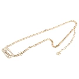 Collana Choker Chanel Gold CC con Logo in strass e placcatura oro