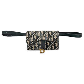 Dior Saddle Gürteltasche aus Blue Oblique Canvas