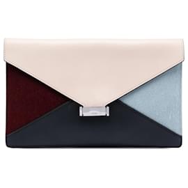 Celine Clutch aus rosa Kalbsleder und Ponyhaar mit Diamanten - Céline