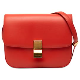 Celine Orange Medium Calfskin Classic Box - Céline