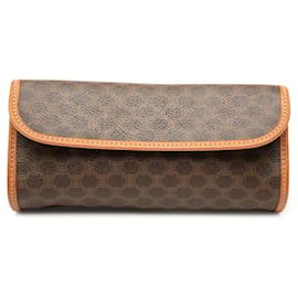 Celine Brown Macadam Coated Canvas Clutch - Céline