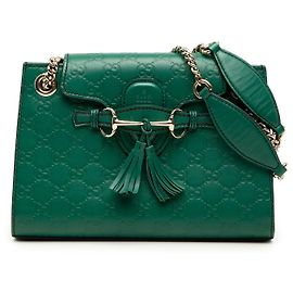 Borsa a tracolla Gucci Green Small Guccissima Emily