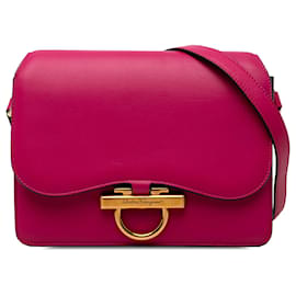 Ferragamo Joanne Gancini Umhängetasche aus rosa Kalbsleder - Salvatore Ferragamo
