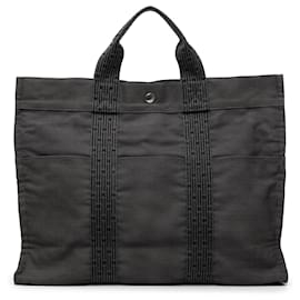 Hermès Gray Canvas Herline MM