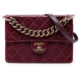 Chanel Red Paris Edinburgh Matelassé Caviar Retro Class Flap