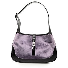 Borsa a tracolla Jackie in velluto viola Gucci