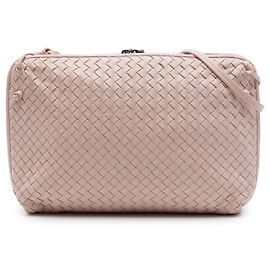 Bottega Veneta Borsa a tracolla Nodini in nappa Intrecciato rosa, Large