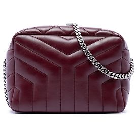 Bolso bowling LouLou de piel de becerro matelassé rojo Small de Saint Laurent