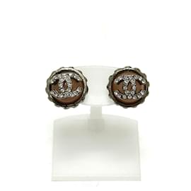 Pendientes de botón Chanel 02C Rhinestone Coco Mark