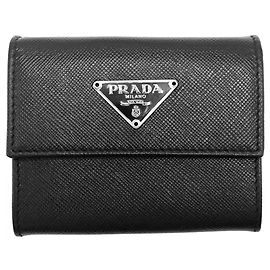 Monedero de cuero Saffiano para mujer Prada