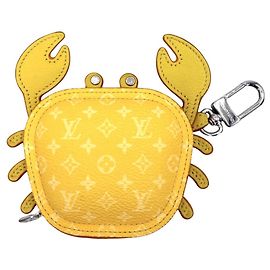 Portachiavi Louis Vuitton in tela Monogram gialla