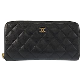 Portafoglio lungo in pelle matelassé Chanel