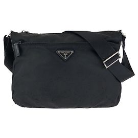 Prada Nylon Tessuto Schultertasche mit Dreieck-Logo