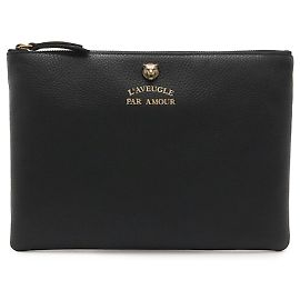 Clutch Gucci in pelle con motivo animalier testa di tigre