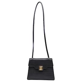 Borsa a tracolla Chanel Vintage Quilted Trapeze Flap in pelle di agnello nera