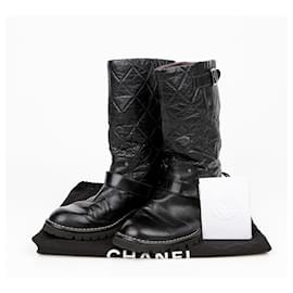 Botas Biker Chanel de piel negra 39