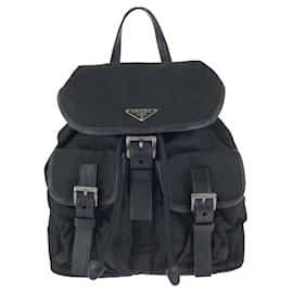 Prada Nylon Leather Tessuto Logo Rucksack